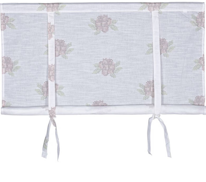 Hissgardin rosa rosor shabby chic lantlig stil