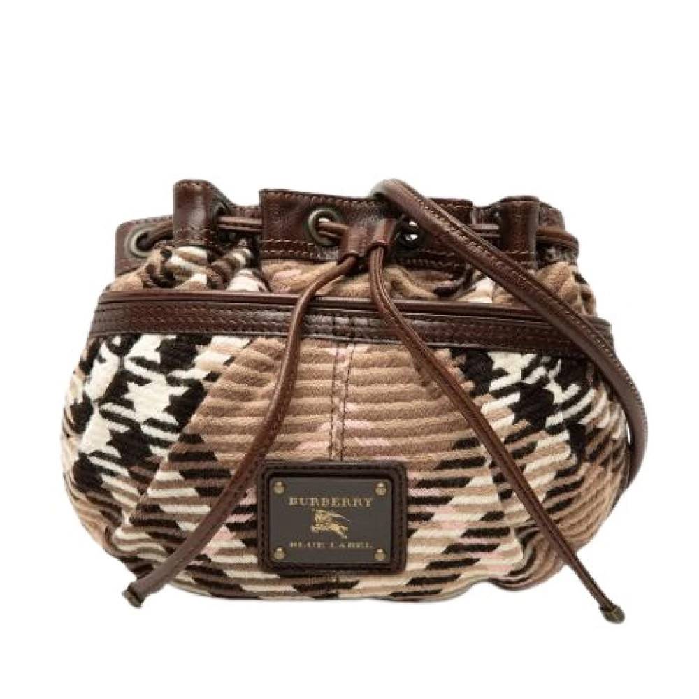 Burberry Vintage Pre-owned Uld Skuldertaske - Vintage - Dame - Brun - ONE SIZE - Uld