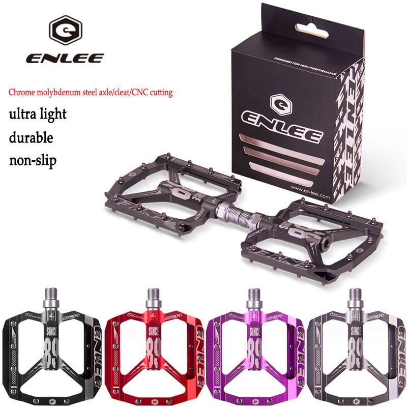 ENLEE MTB Road Bike Ultralight Sealed Pedals CNC Cycling Part Alloy DH XC Hollow Anti-slip Bearings Du System Mountain 12mm Axle