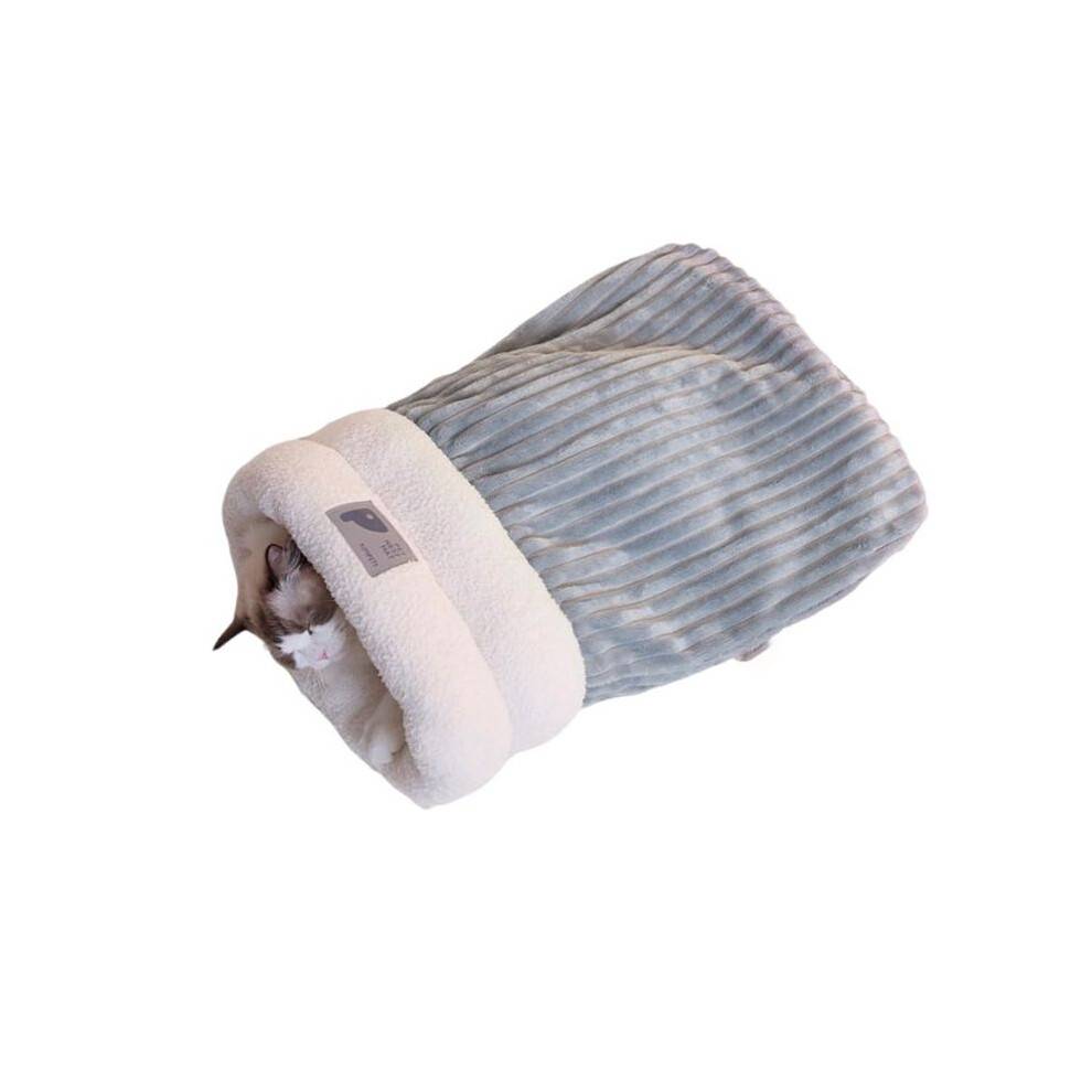 Cat Winter Sleeping Bag Soft Plush Cat Sack Self Warming Cat Cave Bed for Indoor Cats Cat Hideaways Pet Snuggle Sack A