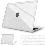 NPUOLS Fodral Kompatibel med MacBook Air 15 tum M5 2026 2025-2022 M4 M3 M2 Model A3448 A3241 A2941 A3114, Skydd mot Repor Hårdplastskal Fodral Case, Transparent Glitter