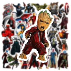 50PCS  The Avengers Movie Super Hero Sticker DIY Laptop Luggage Skateboard Graffiti Decals Fun For Kid Toy