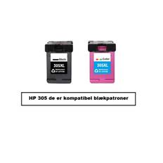 Sampack HP 305XL BK hp 305XL CMY Kompatibel blækpatroner som indeholder hele 35 ml ialt.