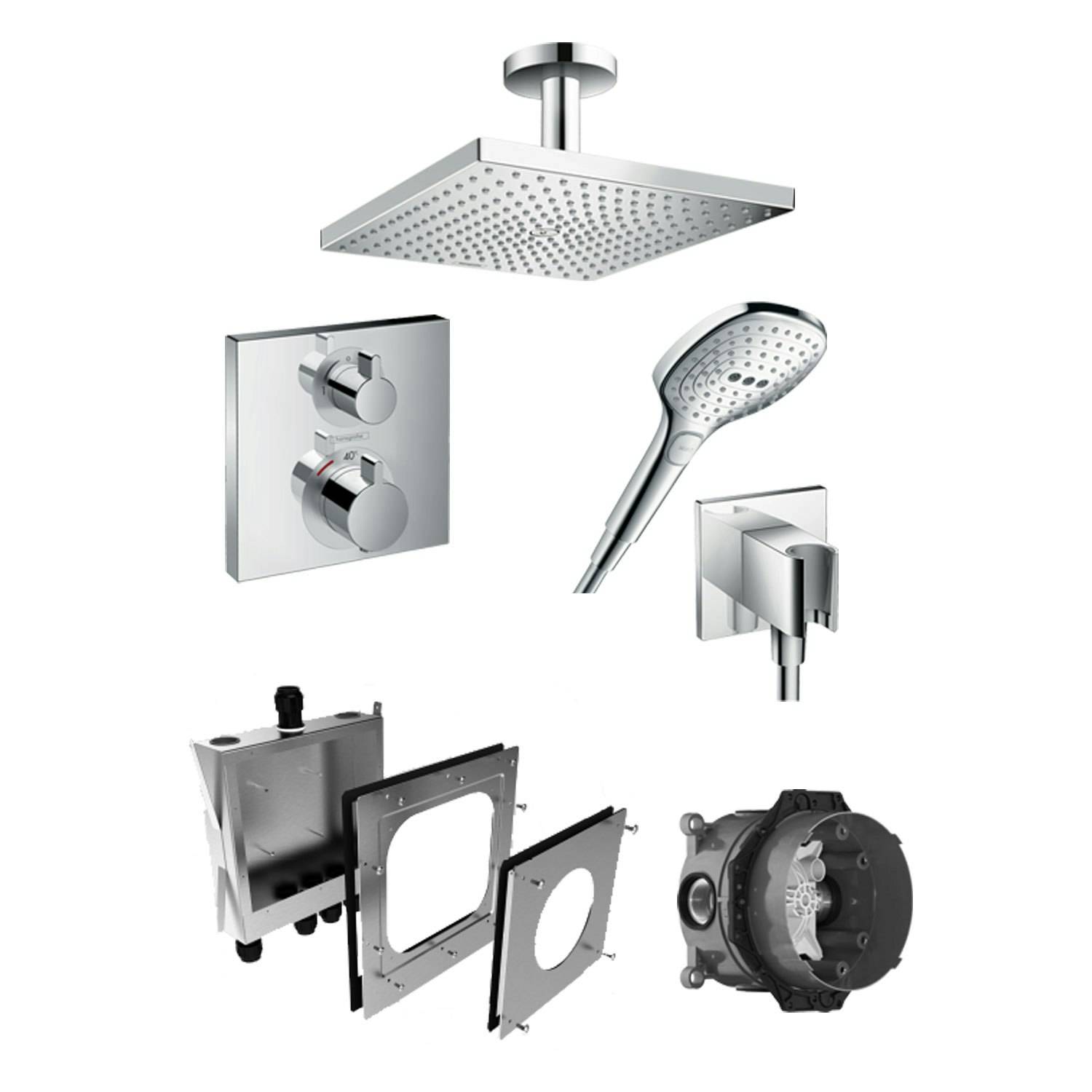 Takdusch Hansgrohe Raindance E Inbyggnadspaket Takdusch: Takanslutning