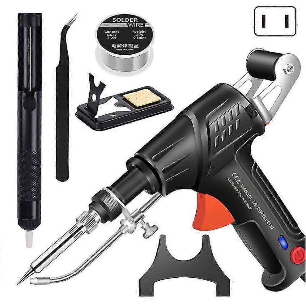 (US plug, Black) Internally Heated Industrial Laser Welding Tools, Multi-Function Soldering Iron Soldering Gun Set, Automatic Corded Solder Iron