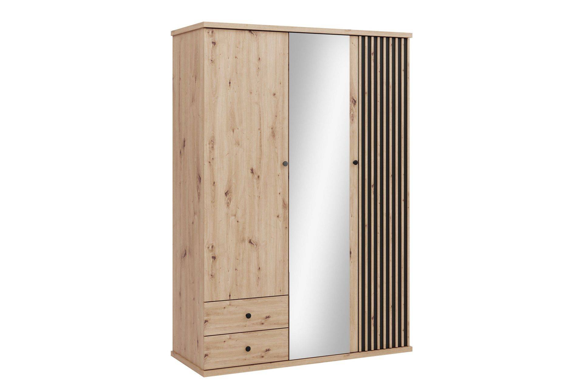 Aldbrough Garderob med Spegel 150x213 cm - Brun/Svart & garderobssystem Brun,Svart Trä