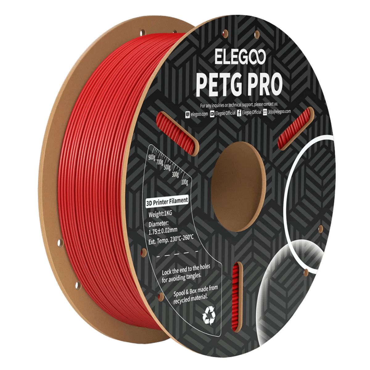 Elegoo PETG Pro filament 1 kg - red.