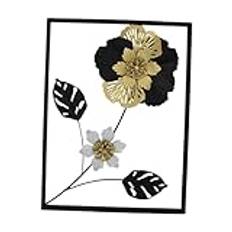 modern home decor Guldblommig väggkonst Svarta blommor Väggkonst Inomhusmatsal Modern dekoration Minimalistisk linje Dorm Väggdekor, L Svart ram gifts for couples