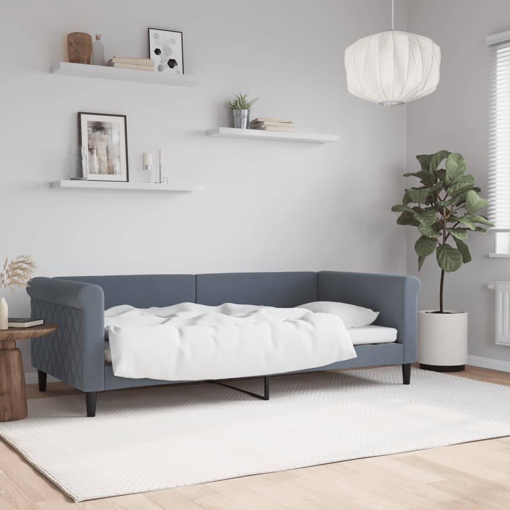 vidaXL Dagbädd mörkgrå 90x190 cm sammet