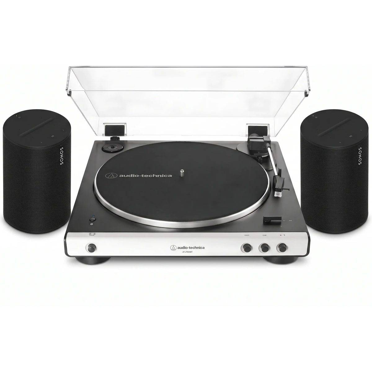 Sonos + Audio Technica AT-LP60XBT hvid + Era 100 mat sort (sæt med 2).