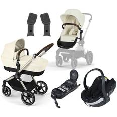 Cybex EOS Lux Duovogn inkl. BeSafe iZi Go Modular X2 i-Size Autostol Baby & Base, Taupe/Seashell Beige