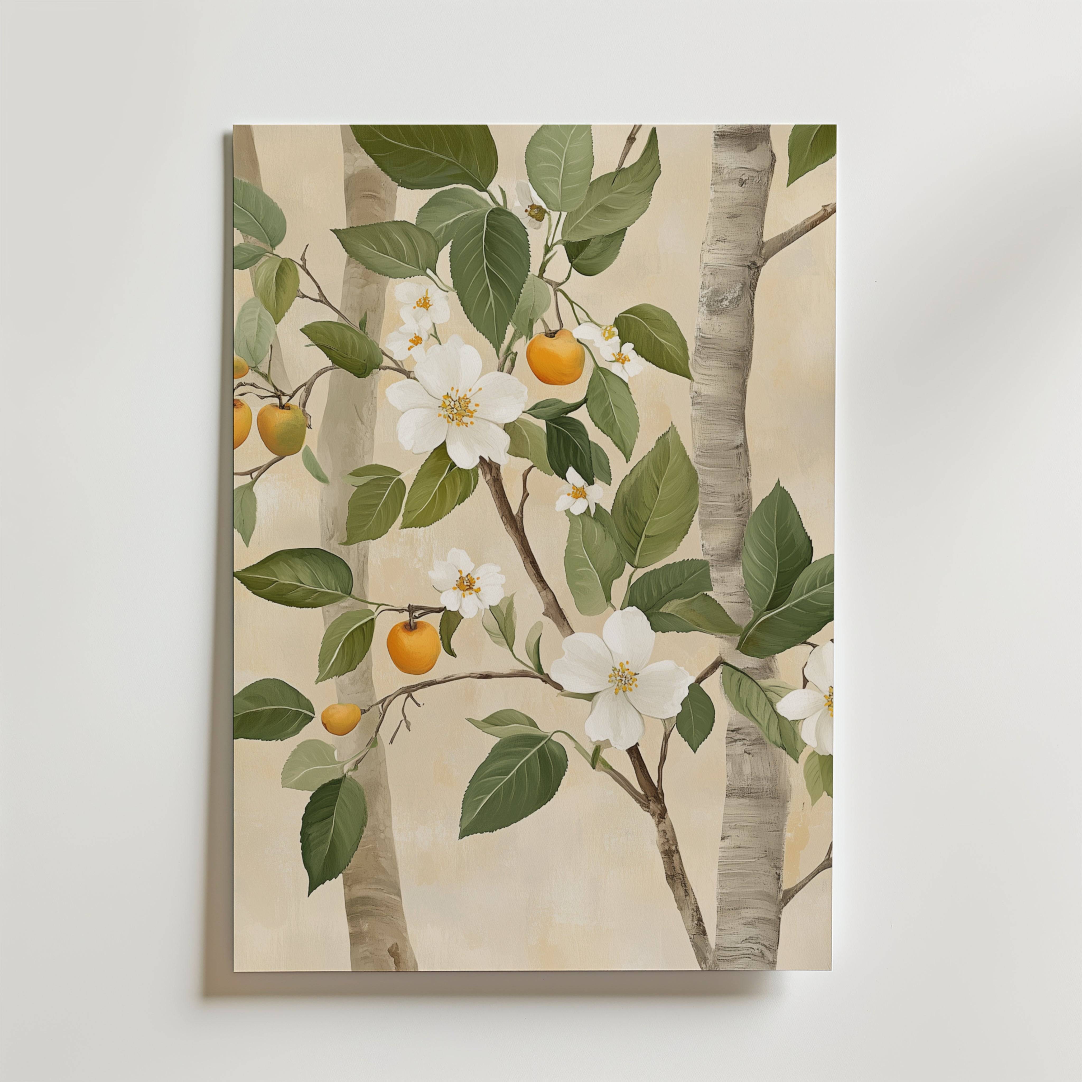 Apricot Bloom Poster - Premium Canvas 50x70 cm
