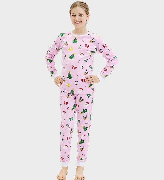 Jule-Sweaters Nattøj - The Pinkish - Rosa - Jule-Sweater - 3-4 år (98-104) - Nattøj 2-delt