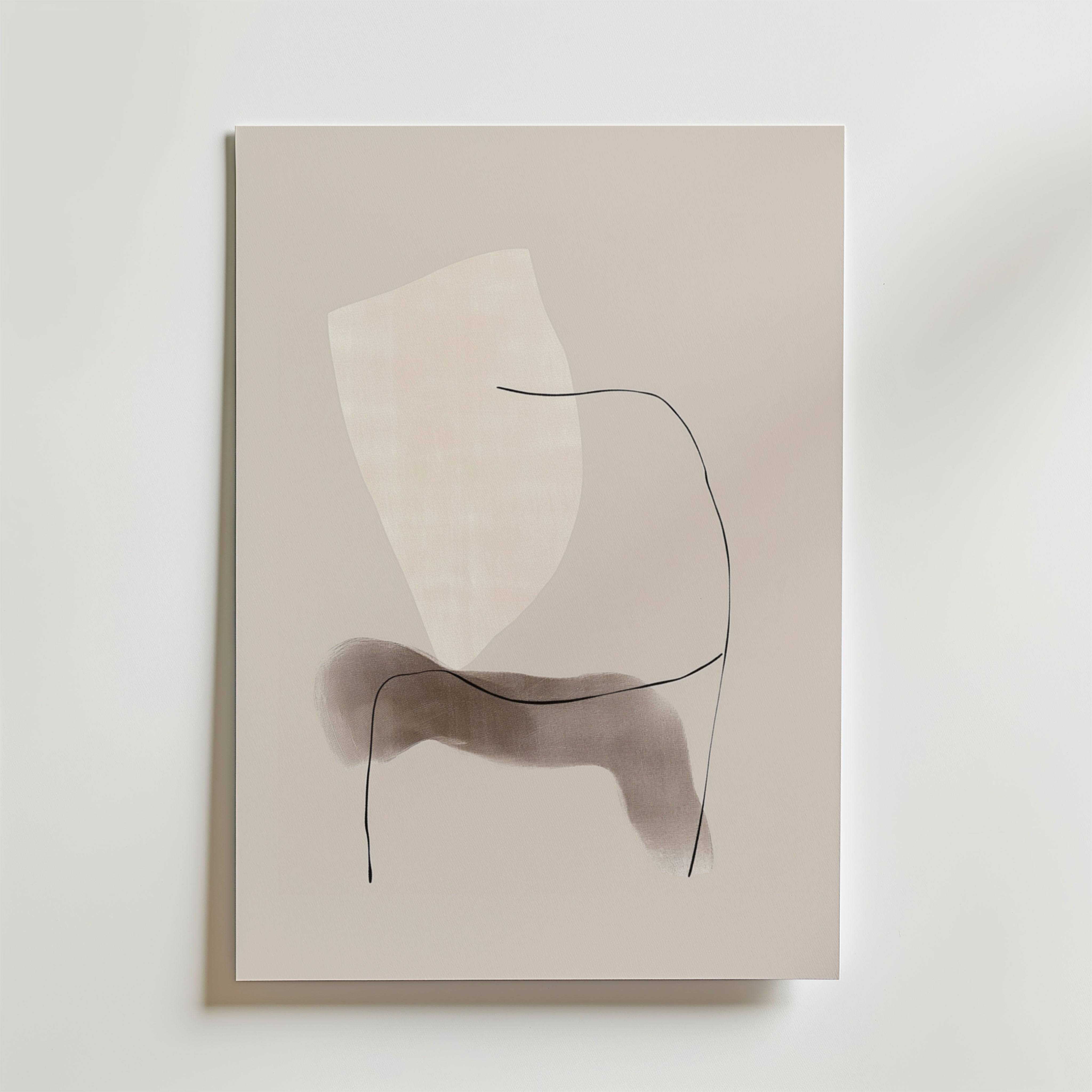 Neutral Flow Poster - Premium Canvas 40x50 cm