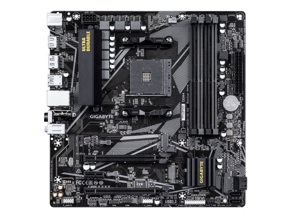 Gigabyte B550M DS3H AC R2 - Moderkort - micro ATX - Socket AM4 - AMD B550 Chipuppsättning - USB 3.2 Gen 1 - Gigabit LAN, Wi-Fi, Bluetooth - inbyggda