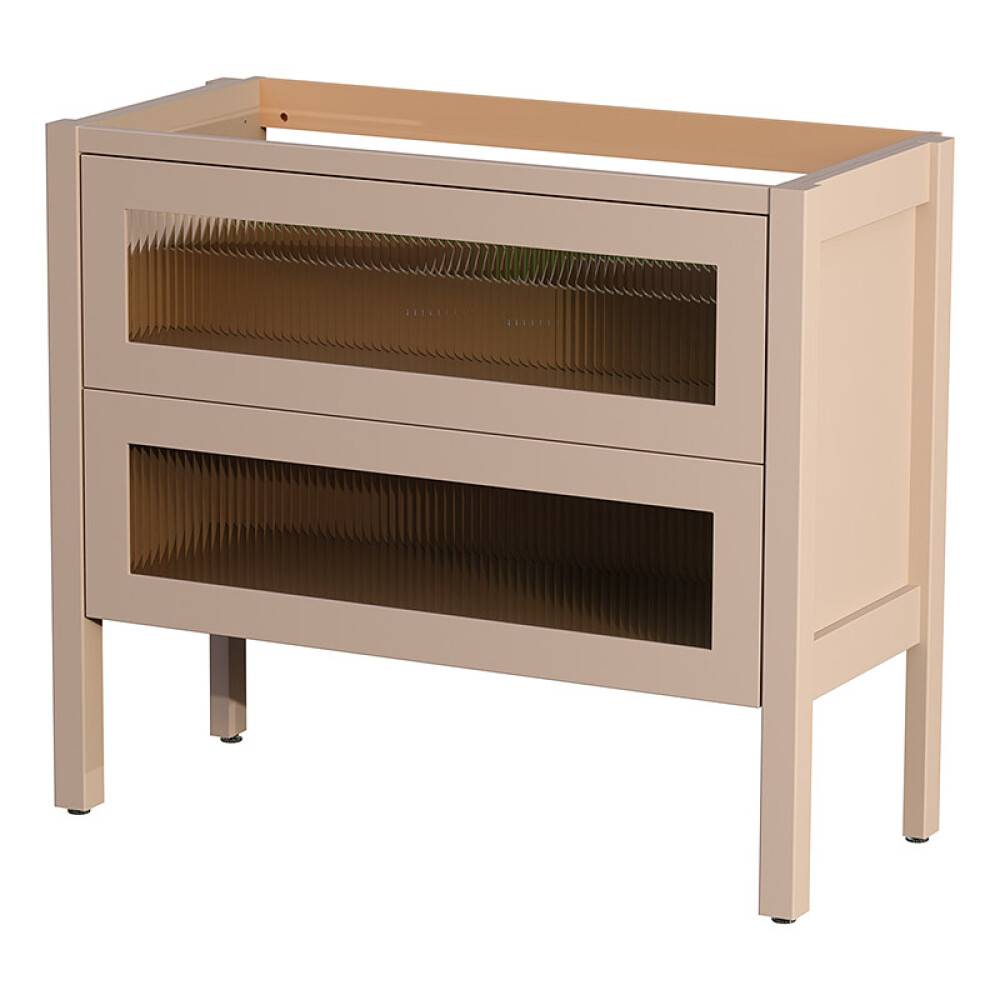 TVÄTTSTÄLLSSKÅP CAMARGUE FORS HÖG 2 LÅDOR 100CM LINJEGLAS SKÄR