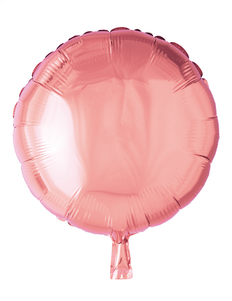 Folie ballon, rund, lyserød, 46 cm