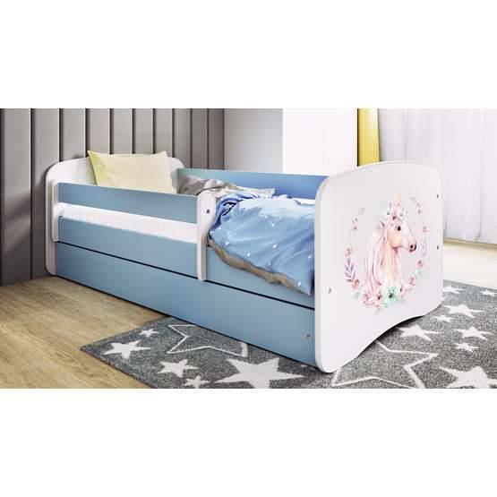 Kocot Kids Barnsäng - Babydreams Blå - Horse Med Låda 180x80 Cm