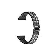 20 mm metallurband passform for Garmin vivomove sport/HR sport/Venu 2plus Smartband Diamond Strap passform for Garmin venu SQ/SQ music armband (Color : Black, Size : Vivomove HR sport)