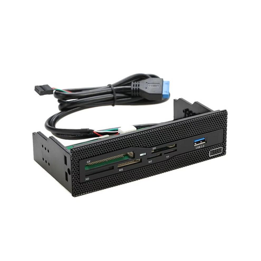 5.25In Internal Card Reader Media Multi-Function Dashboard PC Front Panel USB 3.0 Support CF XD MS M2 TF Card Reader