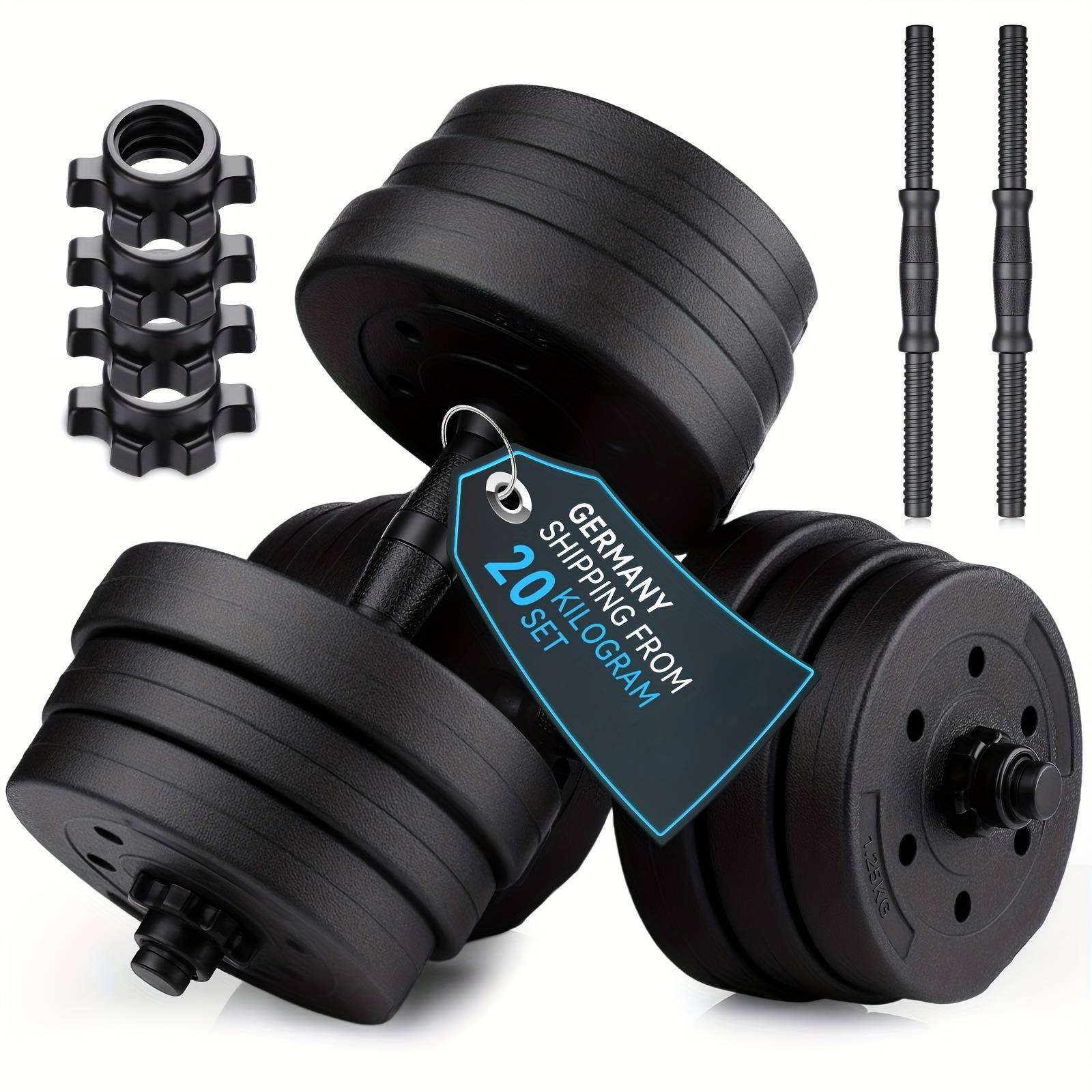 Adjustable Dumbbell Set, 20kg Dumbbell, Home Gym Weightsbarbell And Dumbbell Set, Strength Training Weights, Fitness Dumbbells, Arm Workout Weights, Barbell Connectordumbbell Set