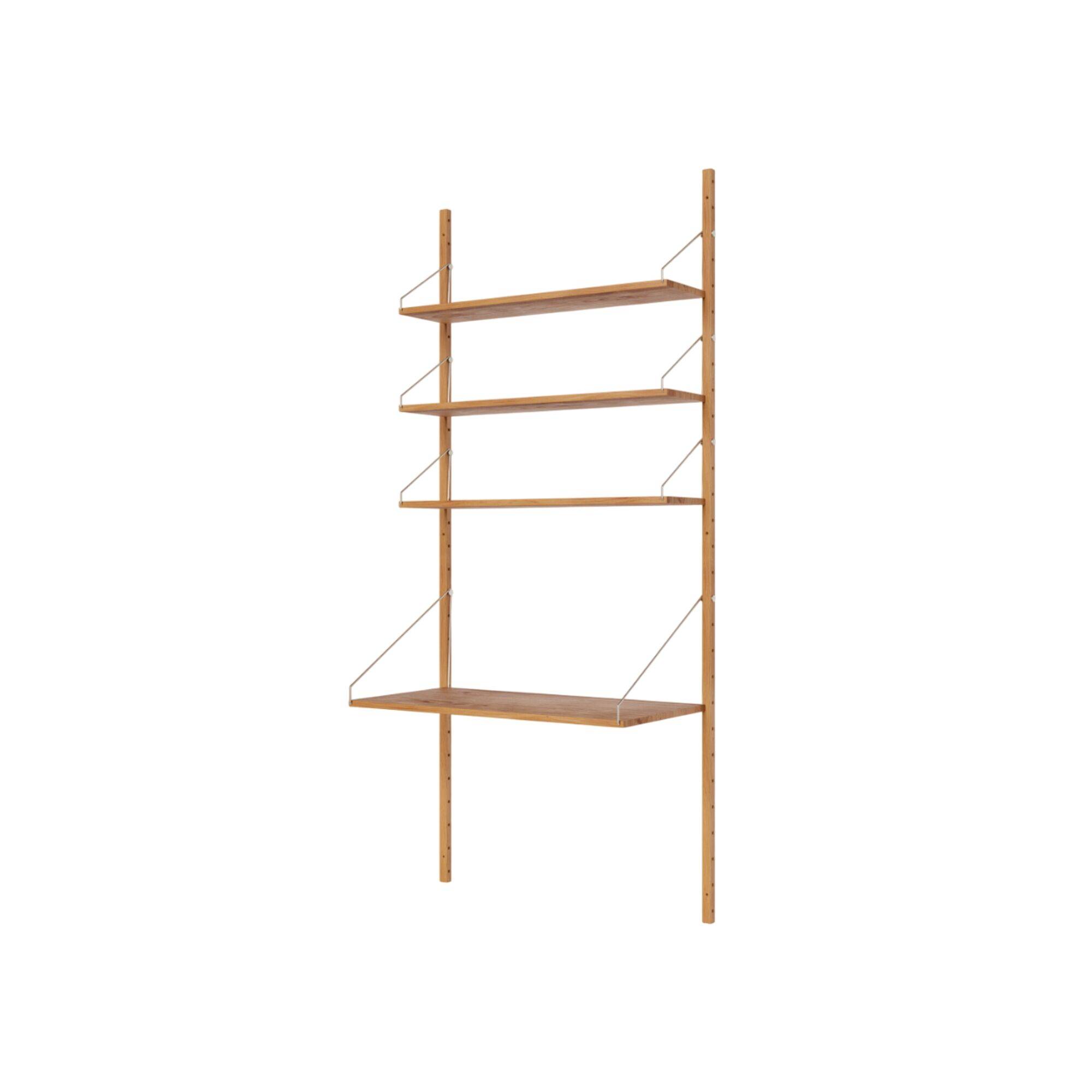 Hylla Biblioteksskrivbordssektion Bokhylla 185,2x80 Naturek - Ek