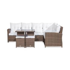 Loungegrupp Utomhus James Höger - Sand Bord Pallar Loungeset & loungegrupp Vit,Brun Comfort Garden