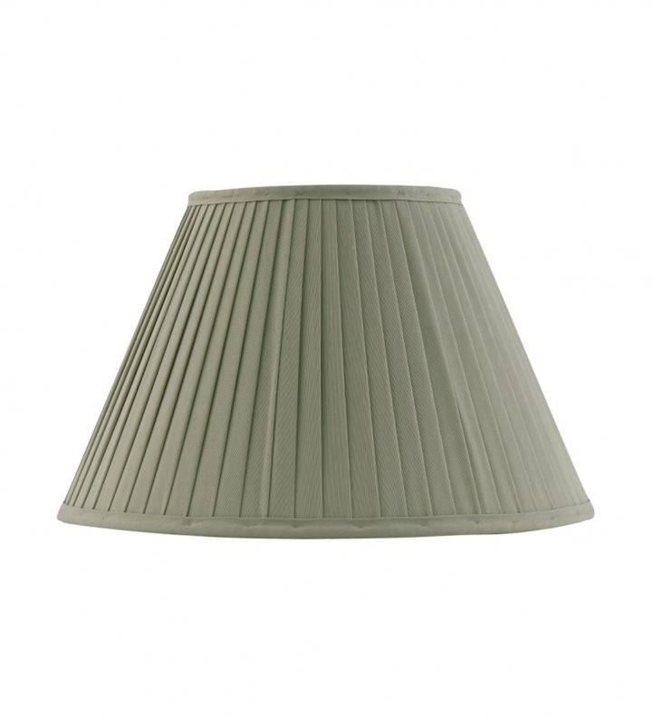Karlskrona Lampfabrik Lampskärm 30 cm veckad tyg med toppringfäste, Olivgrön