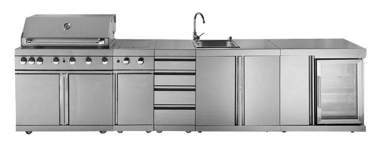 Udekøkken med grill Rustfri Oregon Myoutdoorkitchen Stainless Collection Køleskab Vask Opbevaring