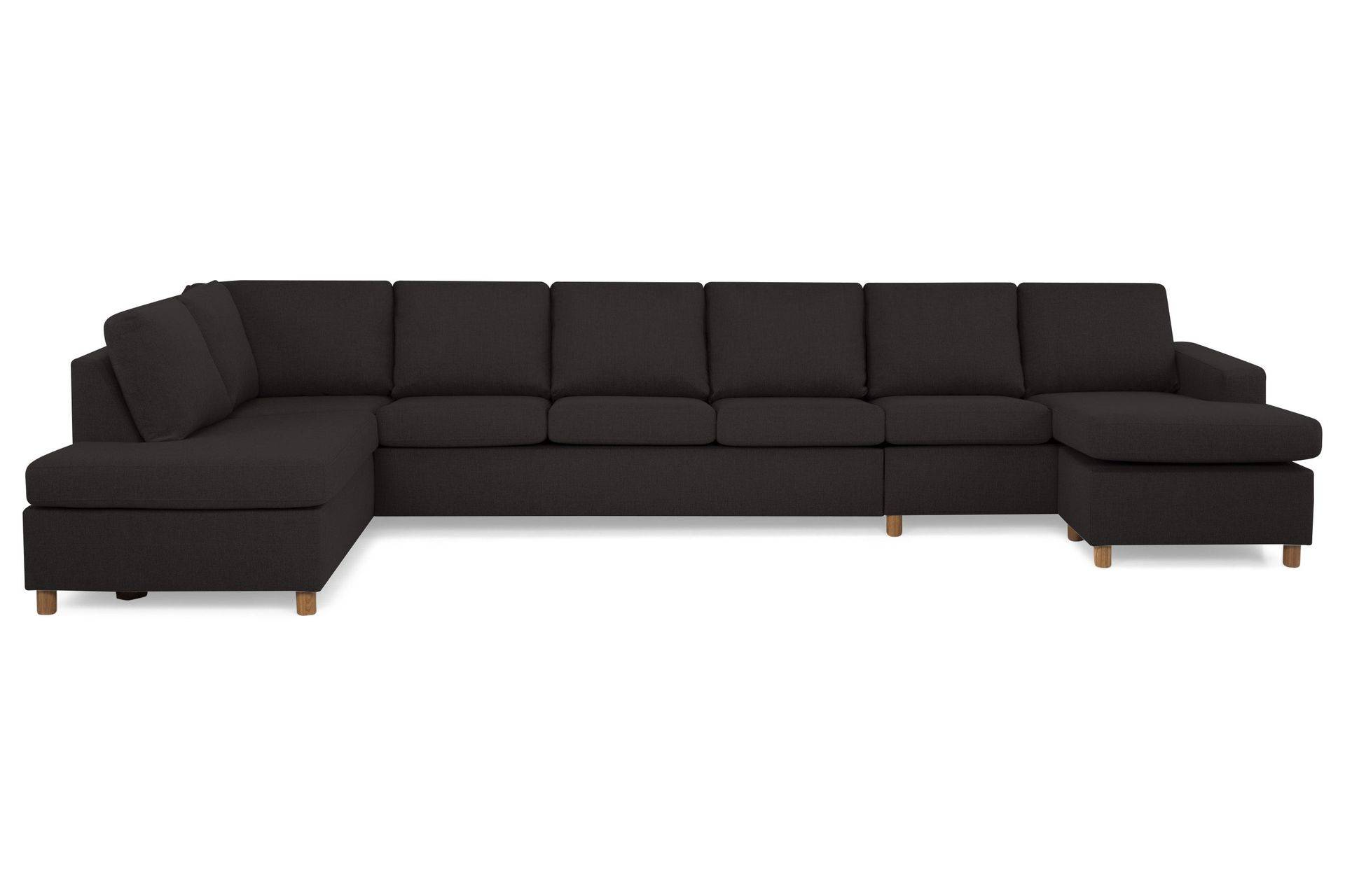Crazy 6-sits Vänstervänd U-formad XX-Large Soffa med Divan och Schäslong i Tyg - Antracit U-soffa Grå Basic Home