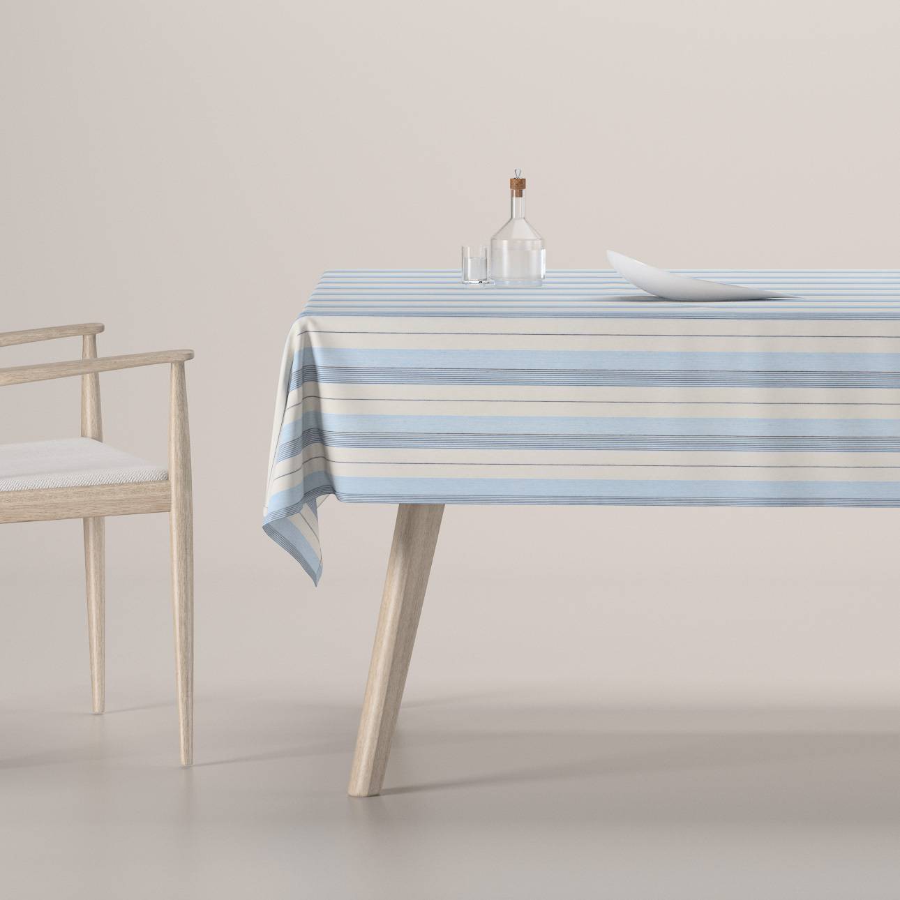 Rektangulär bordsduk, Naturvit och blå, Vibes