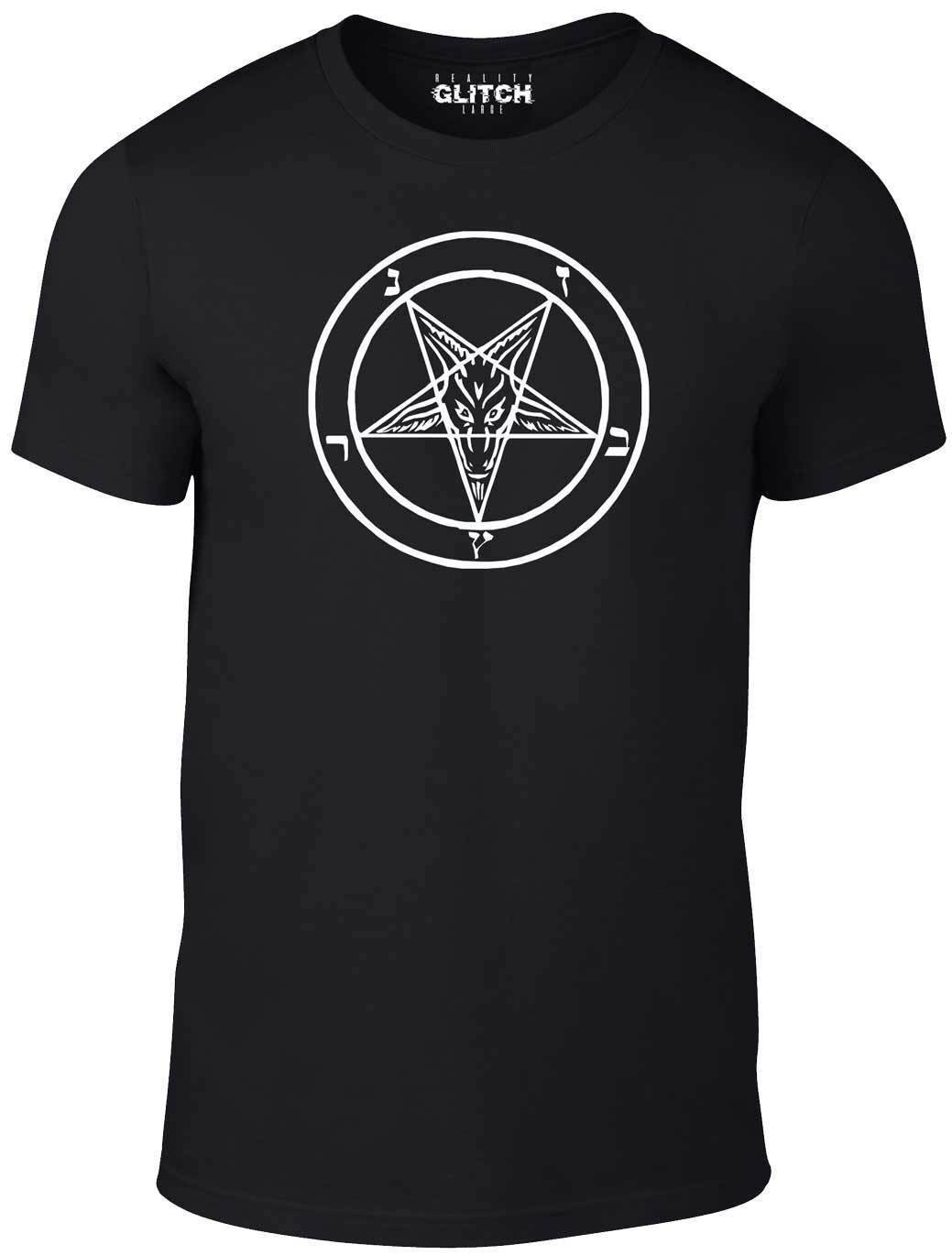 Baphomet Sigill T-shirt Herr Dam T-shirts Topp - Rolig T-shirt Herr Dam T-shirts Topp Satan retro djävul bibel antikrist häxa cm black