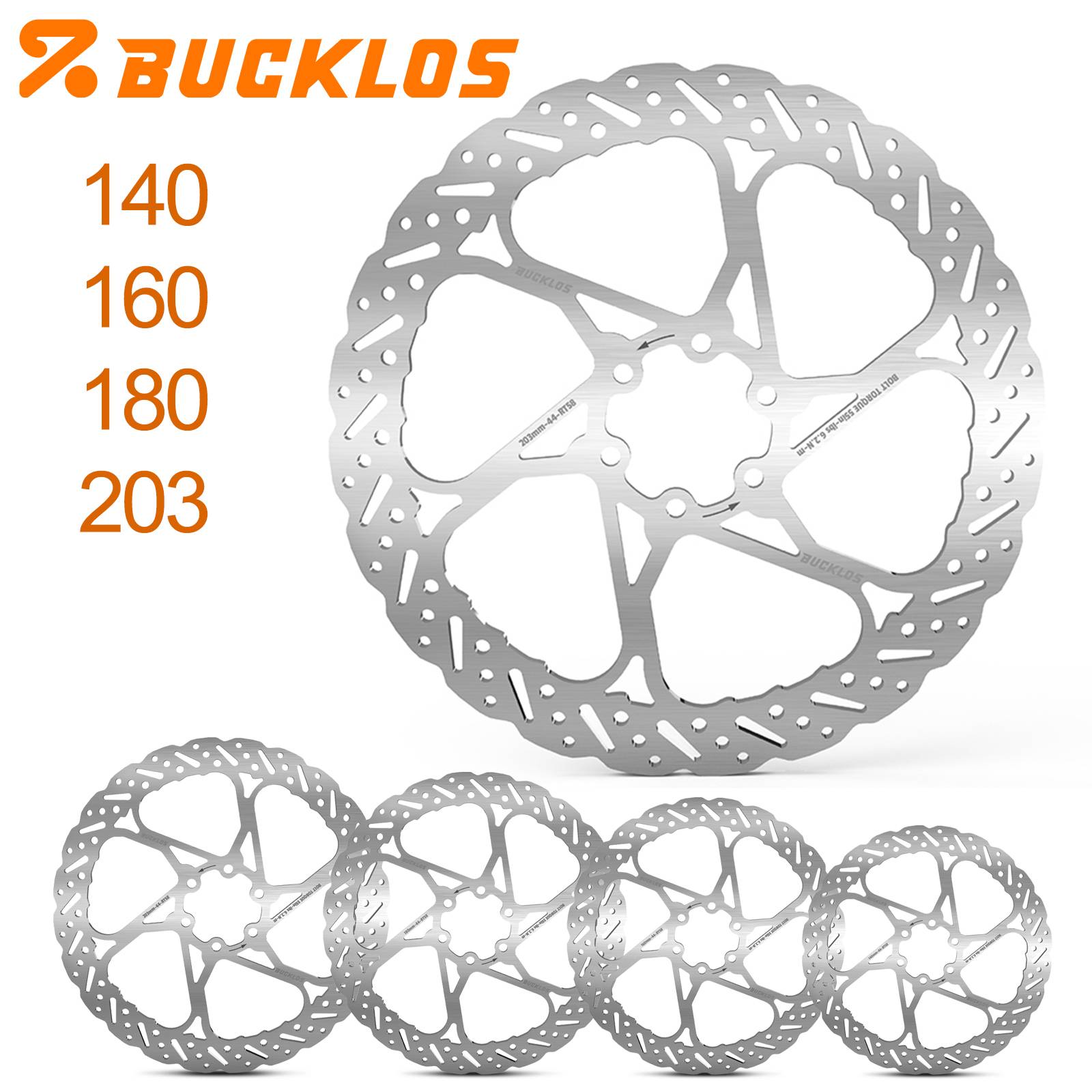 BUCKLOS Bicycle Brake Discs 140mm 160mm 180mm 203mm Bike Hydraulic Brakes Rotor Heat Dissipation Bicycle Disc Brake Rotor