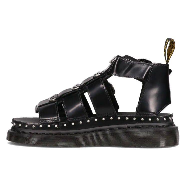 Dr. Martens Mackaye Hardware Leather Strap Open Toe Flat Sport Sandals Women sandals Black 26566001 37
