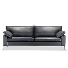 SL 329 3 prs. sofa i sort semianilin læder| Søren Lund