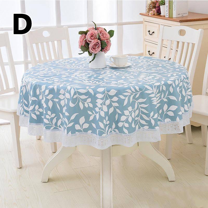 Home Dining Picnic Blanket Table Cover PVC Tablecloth Washable Lace Round