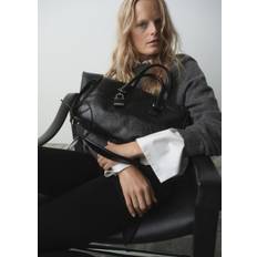 Shiny finish handbag with handles