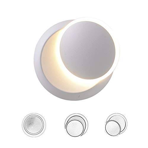 Modern LED Vägglampa 5W Svart Eclipse Rund Järn Väggbelysning Varmvit 3000K med Justerbar Ljusvinkel för Sovrum Hall Vardagsrum
