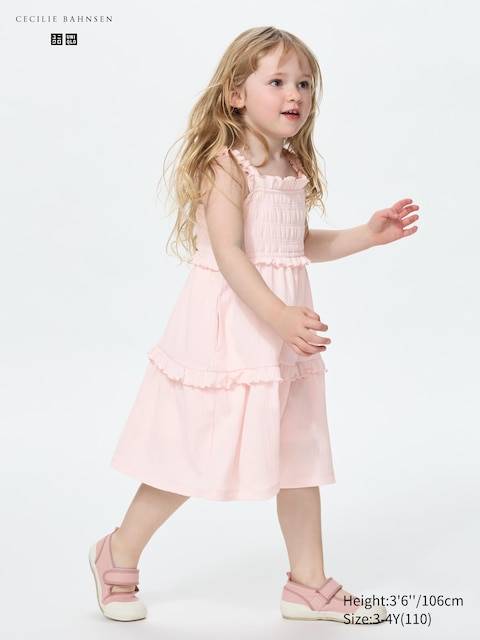 Uniqlo - Shirring Dress (sleeveless) - Pink - 11-12 Years (150cm)