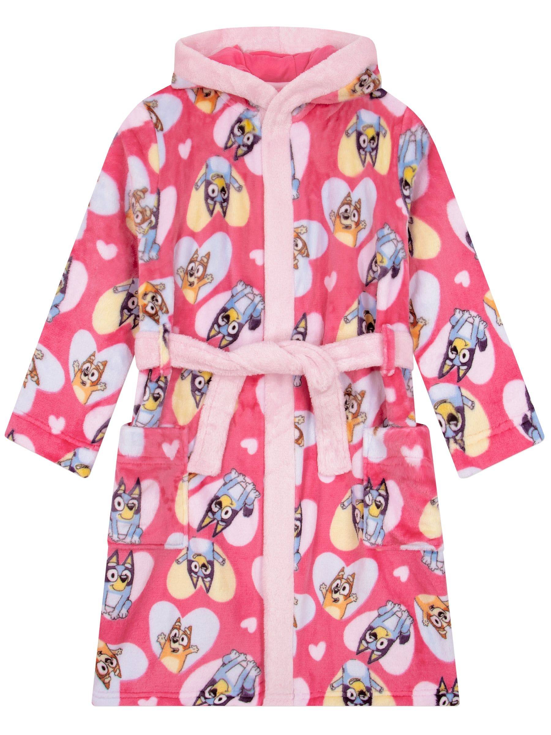 Character Character Pink Bluey And Bingo Hearts Dressing Gown