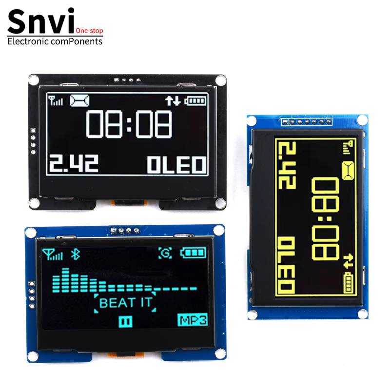 2.42" 2.42 inch OLED Display Module 128x64 LCD HD Screen Module SSD1309 7 Pin SPI/IIC I2C Serial Interface for Arduino UNO R3