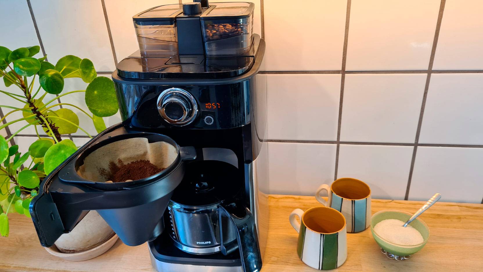 Billede af kaffemaskine med kværn