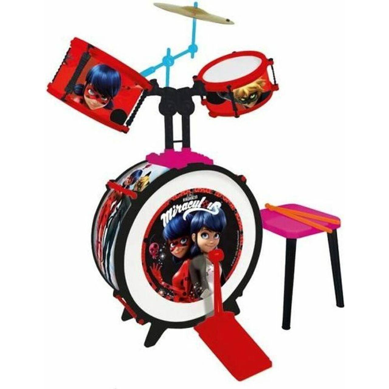 Reig MIRACULOUS/LADYBUG Batterie et tabouret Grosse caisse, deux ...