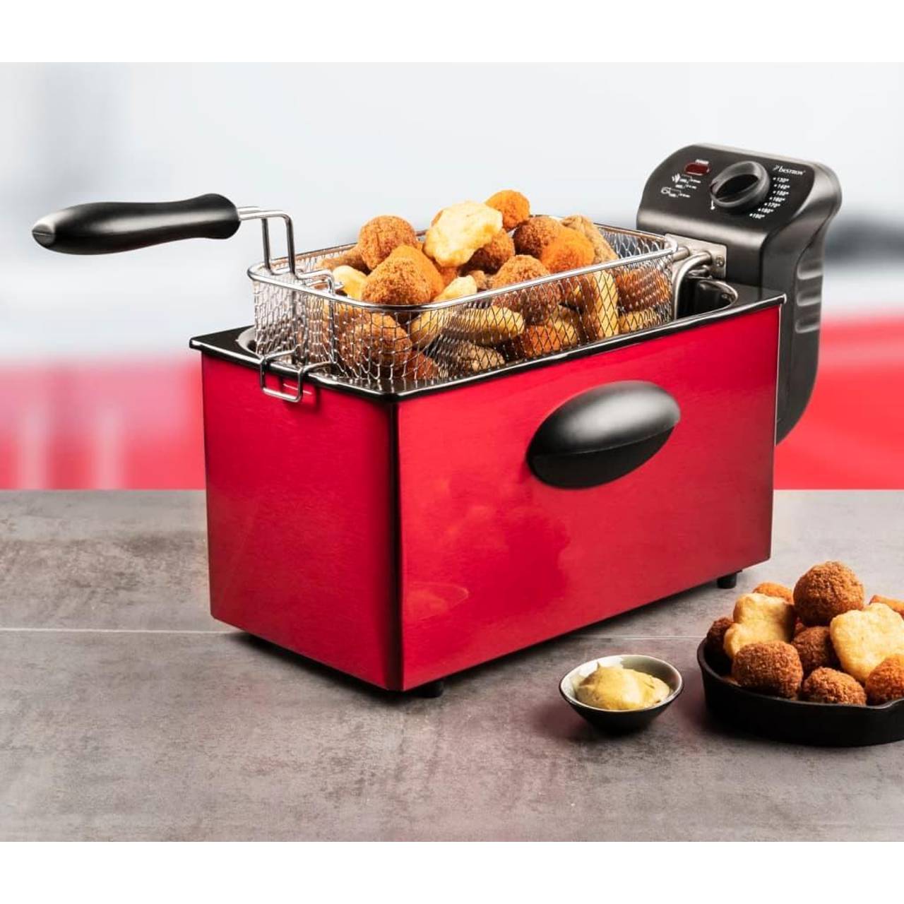 Bestron Deep fryer AF357R with CoolZone 3.5L around • Prix