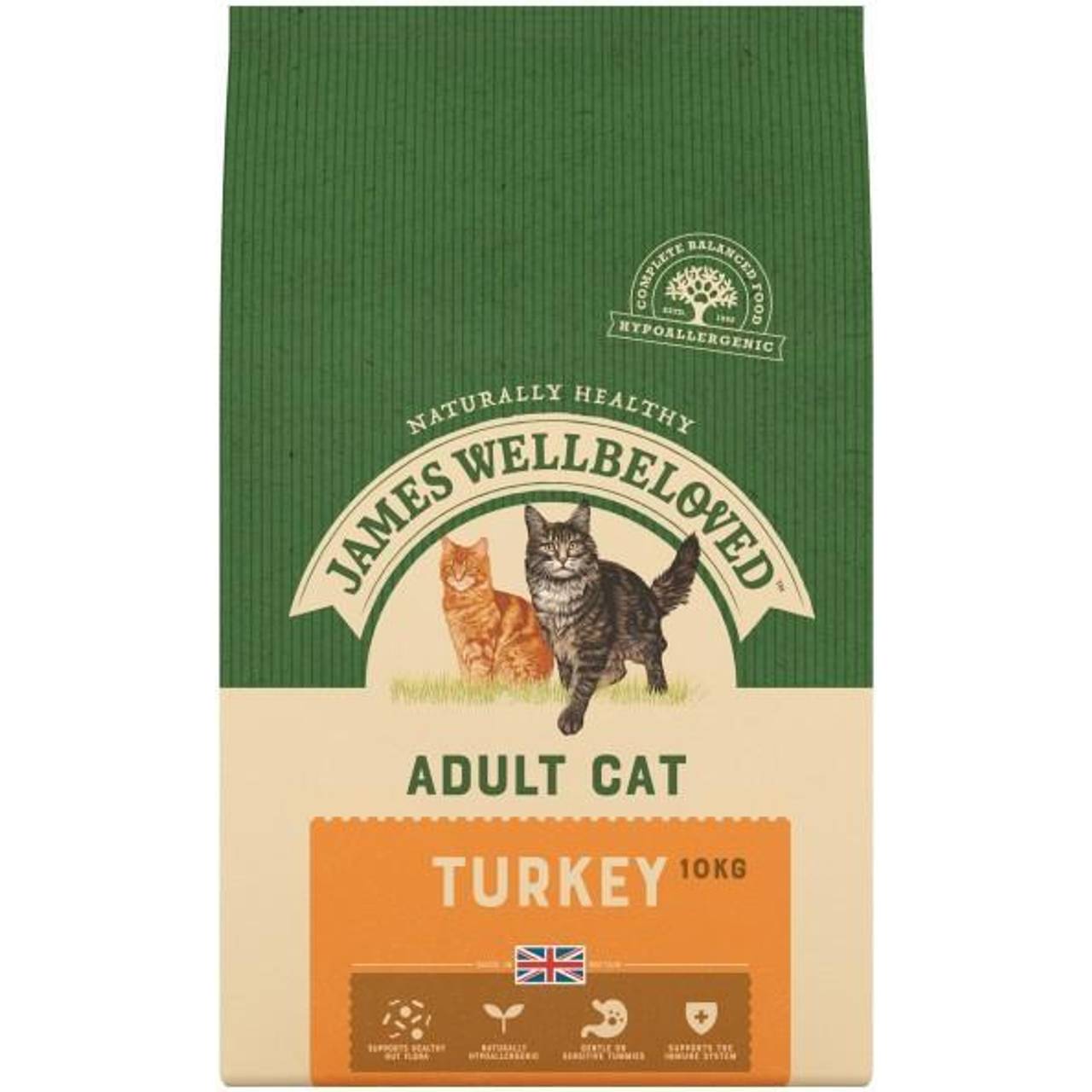 James Wellbeloved Adult Dry Cat Food - Turkey and Rice - 10kg • Precios