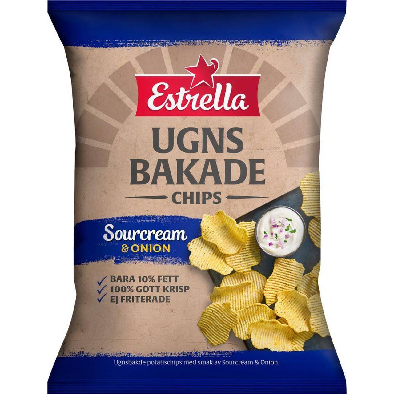 Estrella Ugnsbakade Sour Cream & Onion 125g • Pris