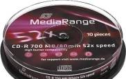 MediaRange CD-R 700MB 52x Spindle 10-Pack
