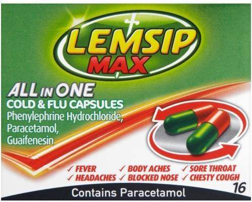 Lemsip Max All In One Cold & Flu 500mg 16pcs Capsule