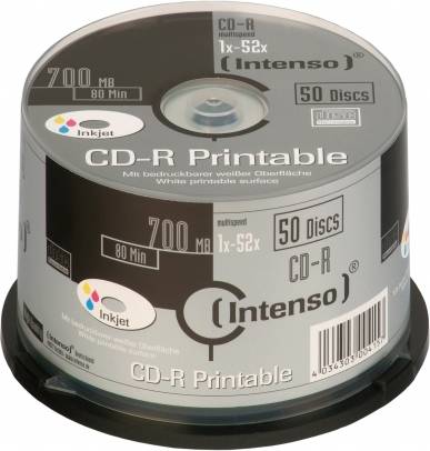 Printable Intenso CD-R 700MB 80min printable CD-R 700MB 50