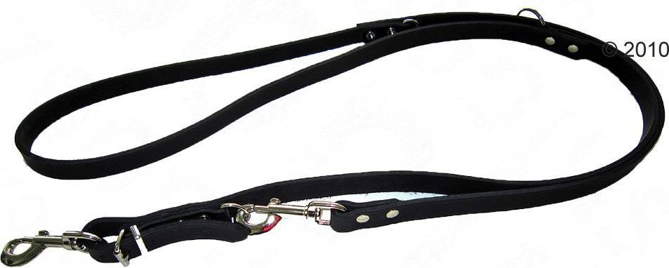 Dog Leash - Riveted & Adjustable Black